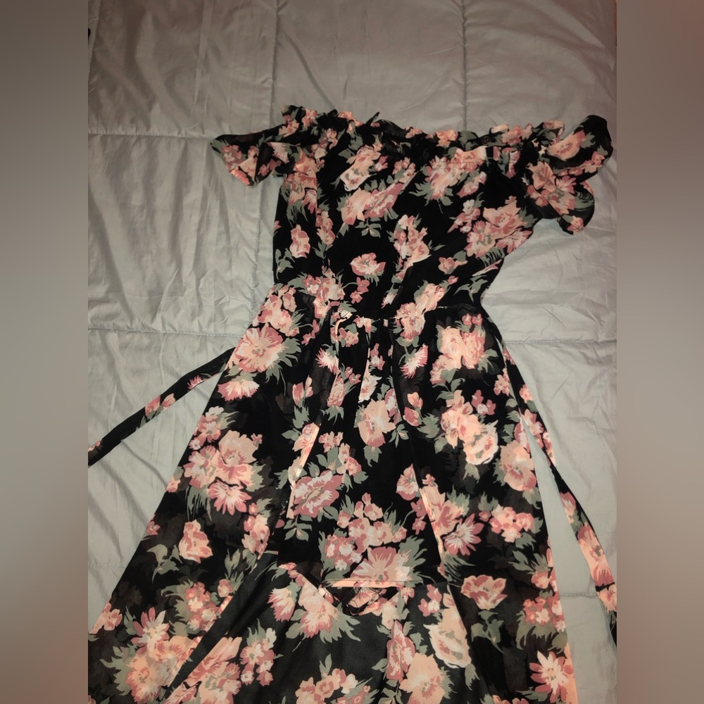 high-low floral romper